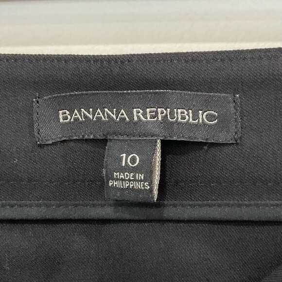 Banana Republic Black Pencil Skirt Bi-Stretch Wrap Front Sz 10 Side Zip - Picture 2 of 4